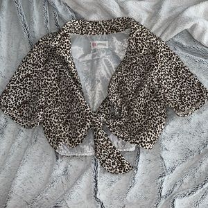 cheetah print tie up top from a boutique